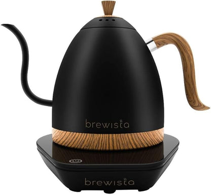 Brewista Artisan Electric Gooseneck Kettle, Water Boiler with LCD Panel, Precise Temperature Control, Fast Boiling and Keep Warm Settings for Pour-Over Coffee & Tea, Café, 1 Liter